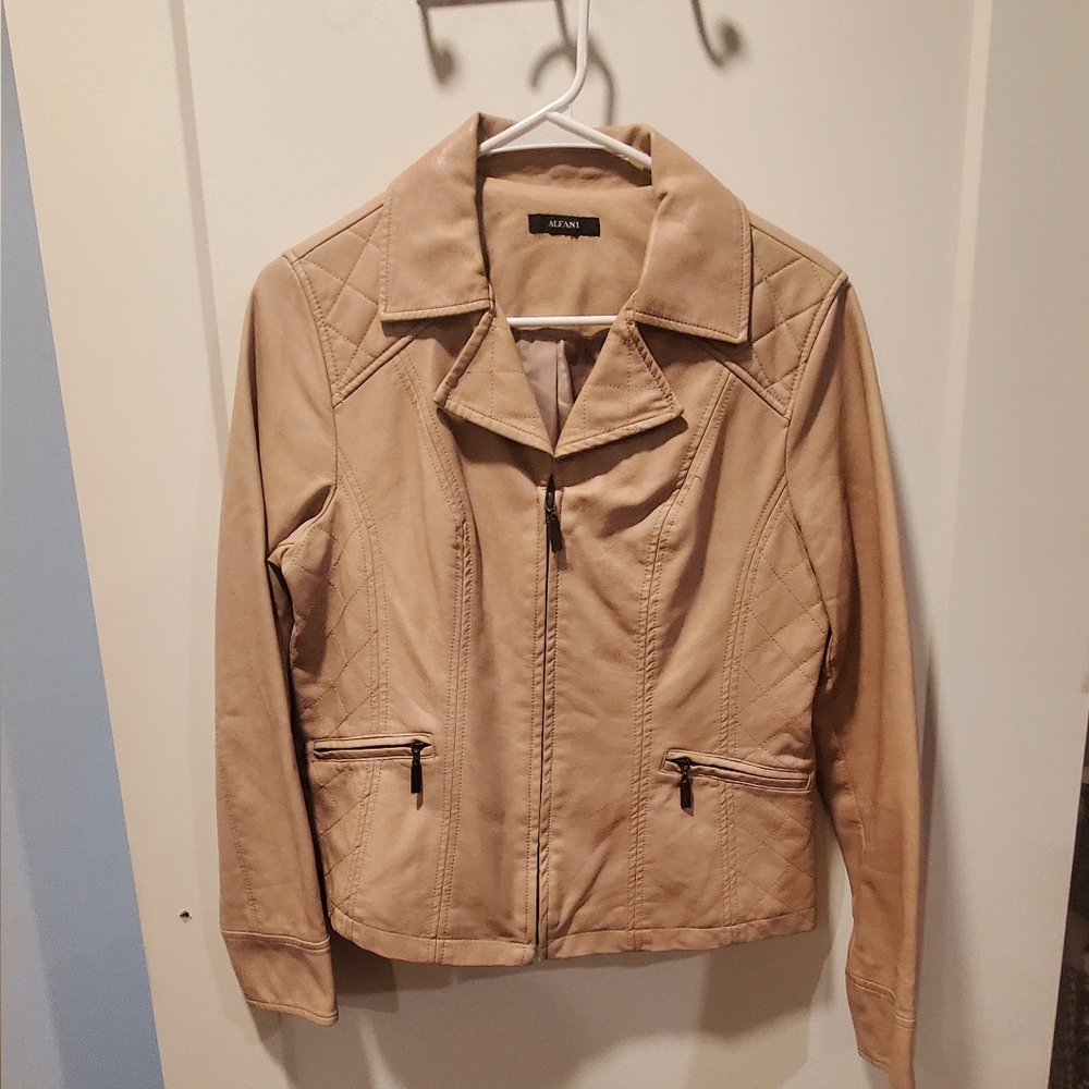 Alfani leather jacket salmon, 6